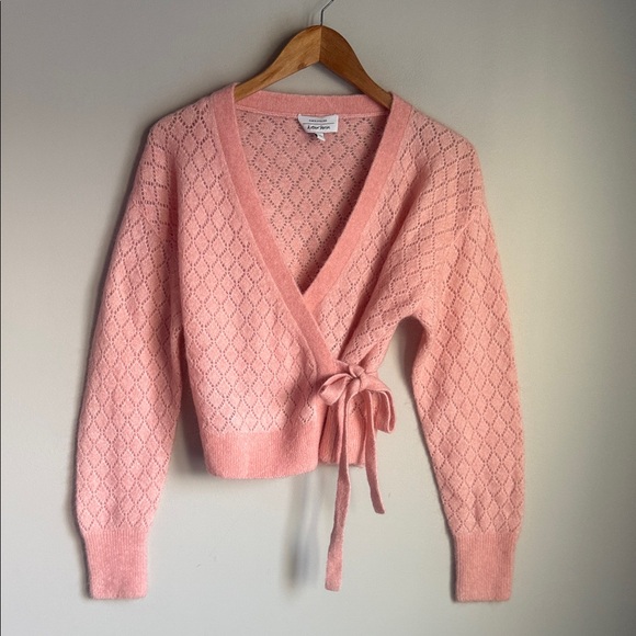 NEW & OTHER STORIES Pointelle Knit Wrap Cardigan Small - Picture 2 of 11